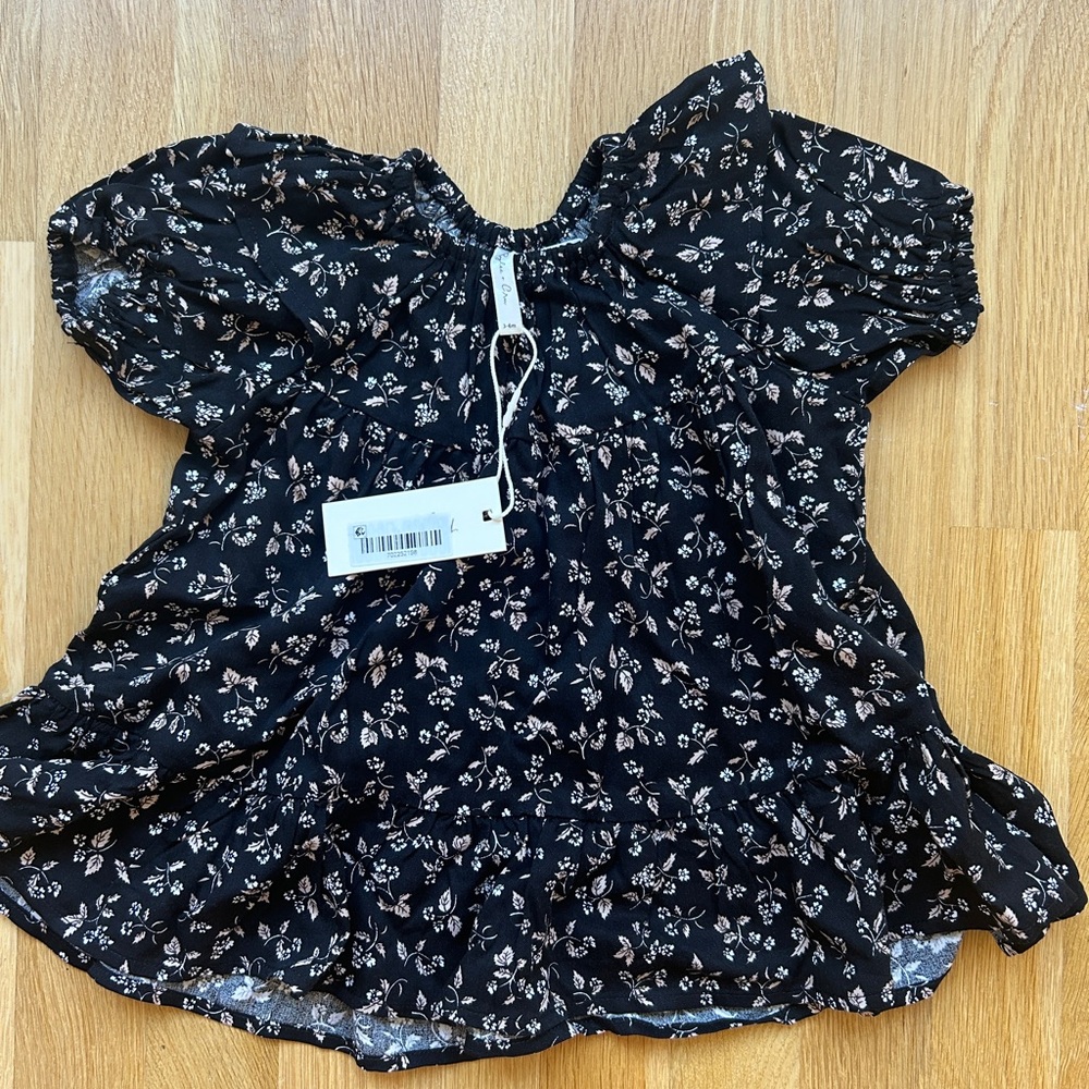 Rylee + Cru Black Floral Kids Dress